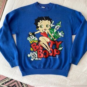 Vintage 90s Betty Boop Blue Graphic Sweatshirt